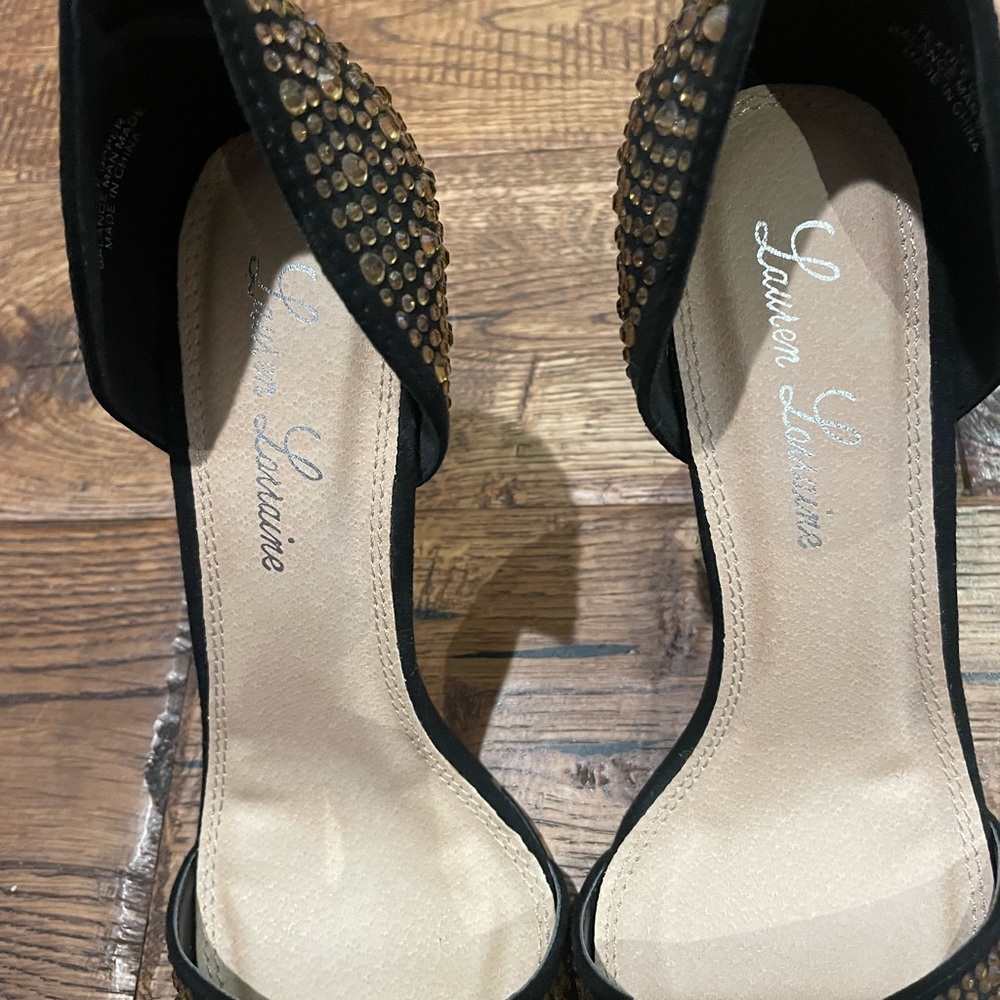 Stunning! Lauren Lorraine  GOLD Crystal Embellished d'Orsay Pump 7 - Picture 6 of 9